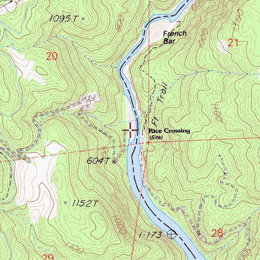 Topographic Map of Rice Crossing, CA