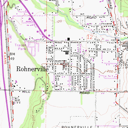 Topographic Map of Rohnerville, CA