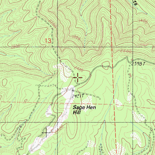 Topographic Map of Sage Hen Hill, CA