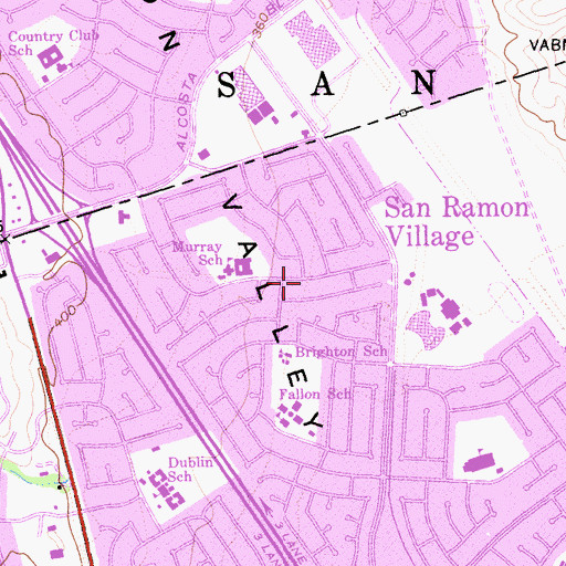 Topographic Map of San Ramon Village, CA