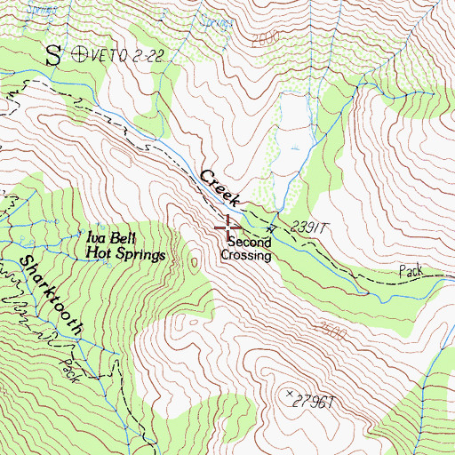 Topographic Map of Second Crossing, CA