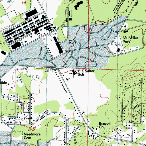 Topographic Map of C L Salter Elementary School, AL