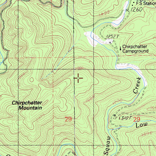 Topographic Map of Chirpchatter Mountain, CA