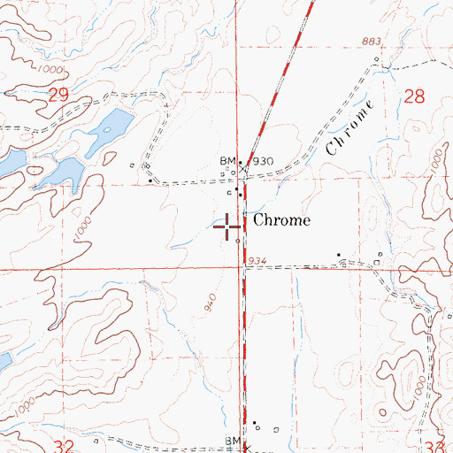 Topographic Map of Chrome, CA