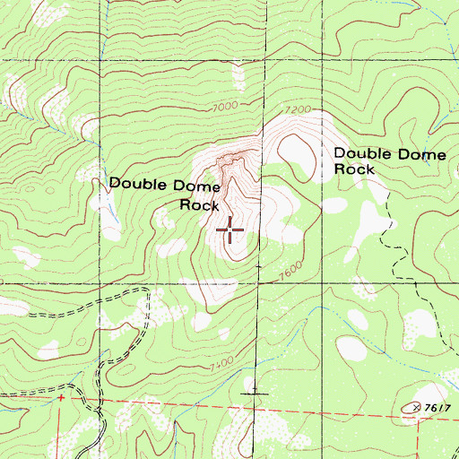 Topographic Map of Double Dome Rock, CA