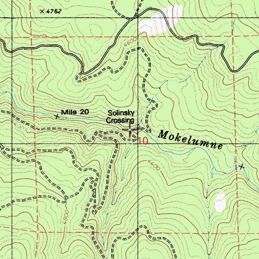 Topographic Map of Solinsky Crossing, CA