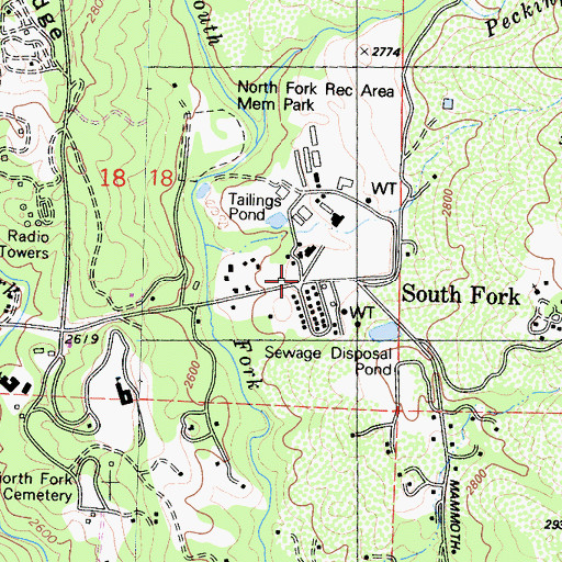 Topographic Map of South Fork, CA