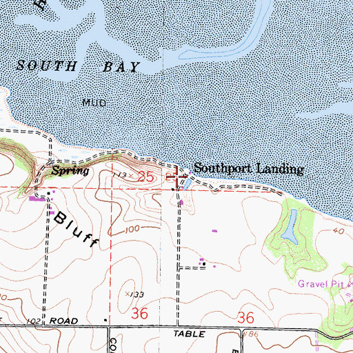 Topographic Map of Southport Landing, CA