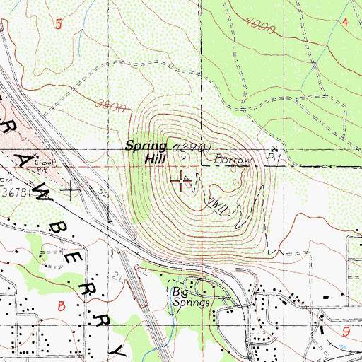 Topographic Map of Spring Hill, CA