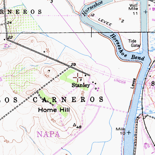 Topographic Map of Stanley, CA