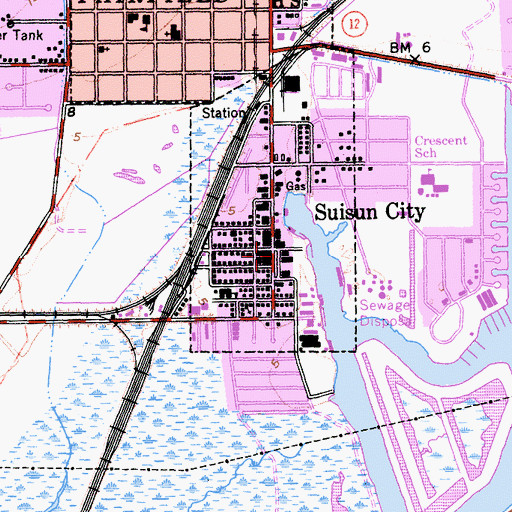 Topographic Map of Suisun, CA