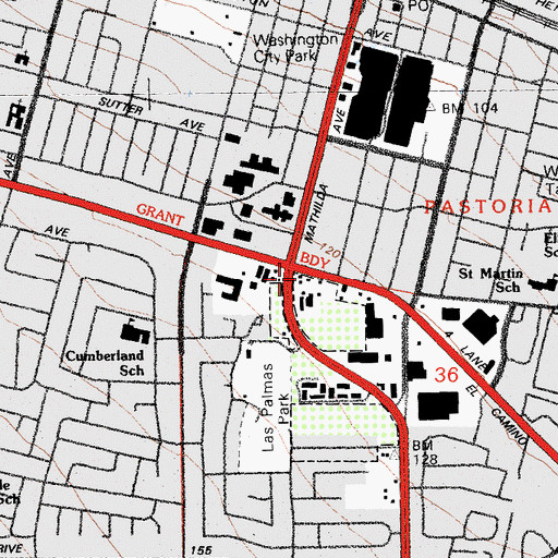 Topographic Map of Sunnyvale, CA