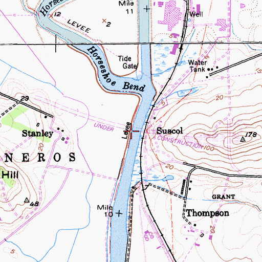 Topographic Map of Suscol, CA