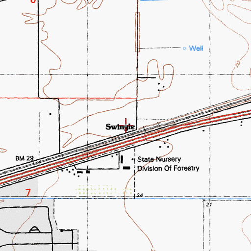 Topographic Map of Swingle, CA