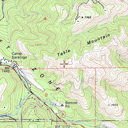 Topographic Map of Table Mountain, CA