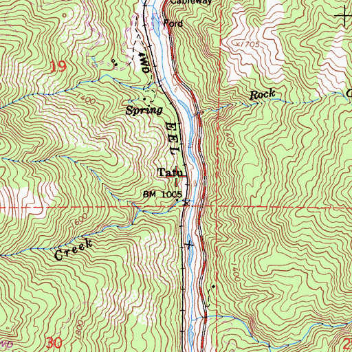 Topographic Map of Tatu, CA