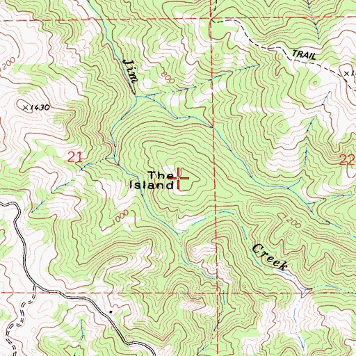 Topographic Map of The Island, CA