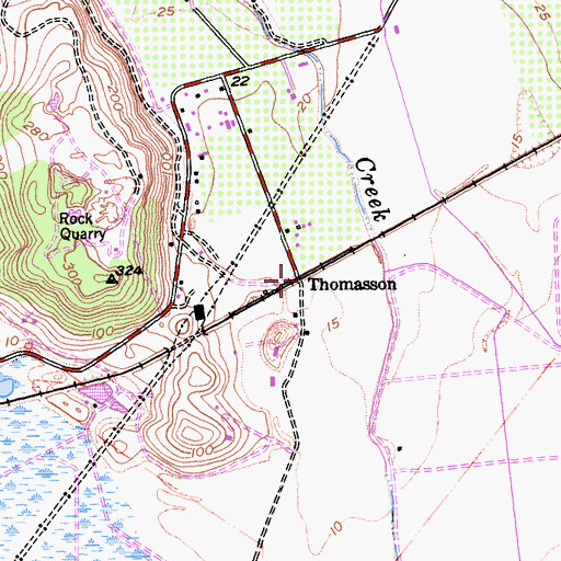 Topographic Map of Thomasson, CA