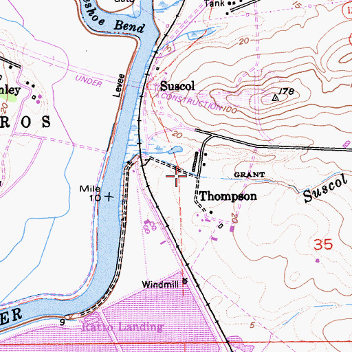 Topographic Map of Thompson, CA