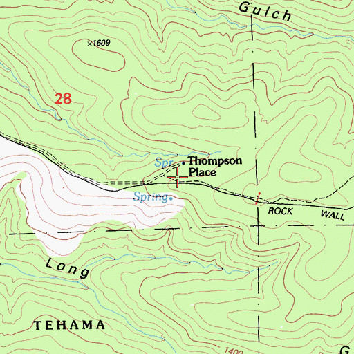 Topographic Map of Thompson Place, CA