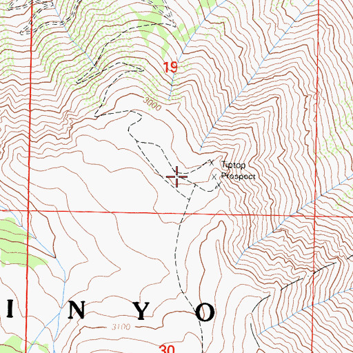 Topographic Map of Tiptop Prospect, CA