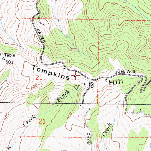 Topographic Map of Tompkins Hill, CA
