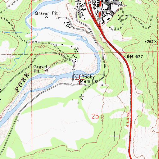 Topographic Map of Tooby Memorial Park, CA