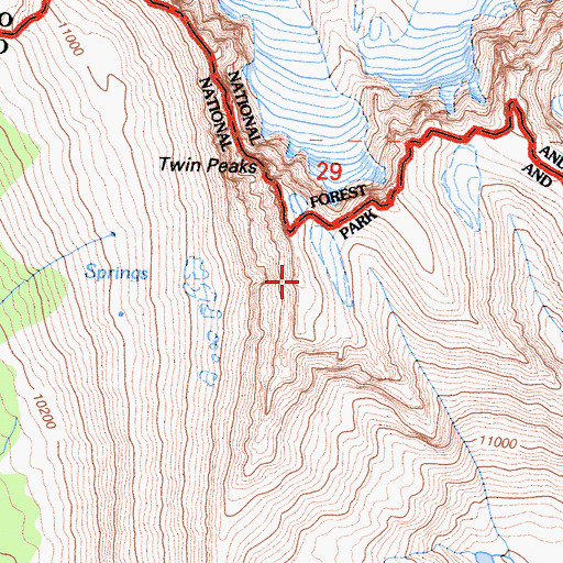 Topographic Map of Twin Peaks, CA