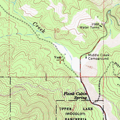 Topographic Map of Vann, CA