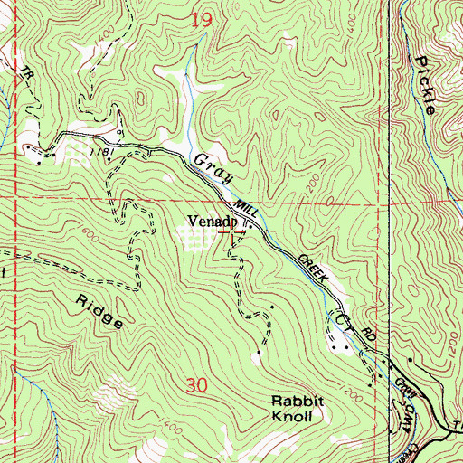 Topographic Map of Venado, CA