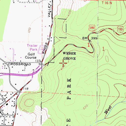 Topographic Map of Weber Grove, CA