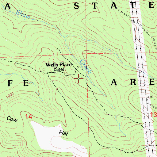 Topographic Map of Wells Place, CA