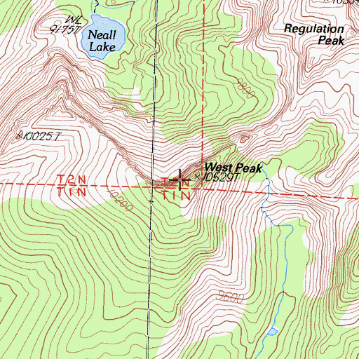 Topographic Map of West Peak, CA