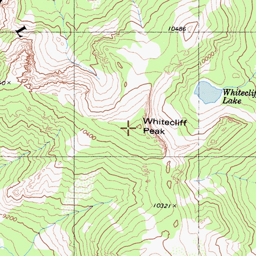 Topographic Map of Whitecliff Peak, CA