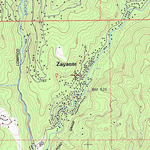 Topographic Map of Zayante, CA