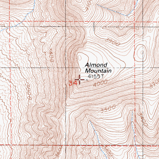 Topographic Map of Almond Mountain, CA