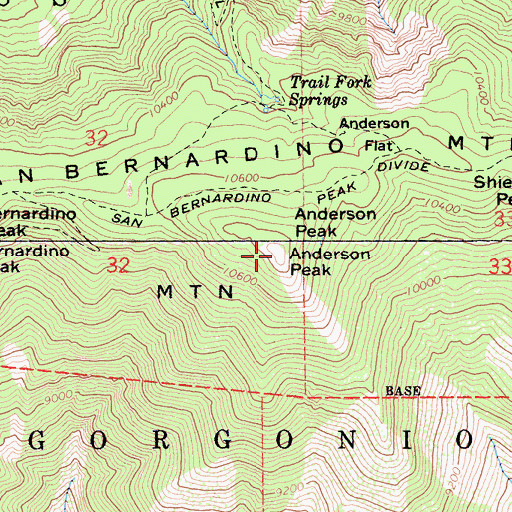 Topographic Map of Anderson Peak, CA
