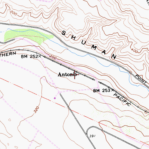 Topographic Map of Antonio, CA