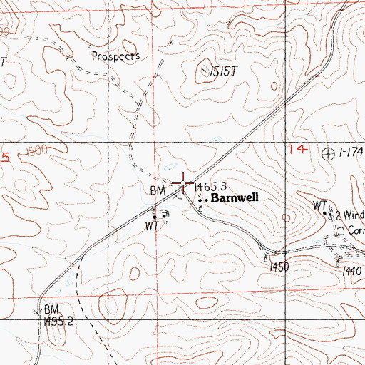 Topographic Map of Barnwell, CA