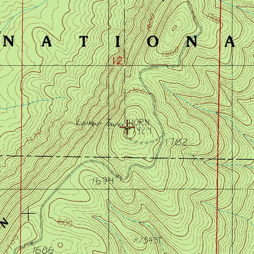 Topographic Map of Horn Mountain, AL