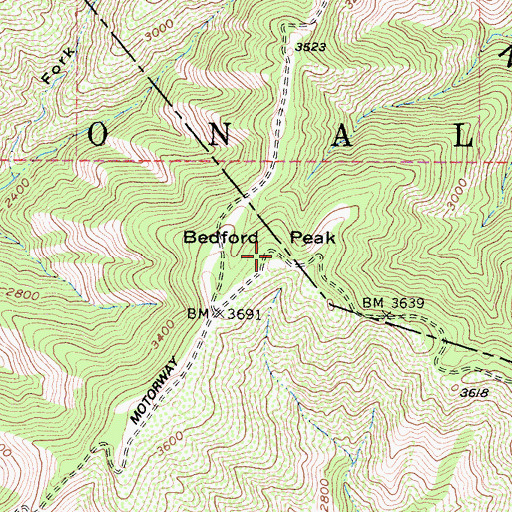 Topographic Map of Bedford Peak, CA