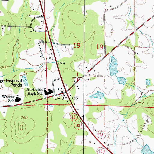 Topographic Map of Samantha Post Office, AL