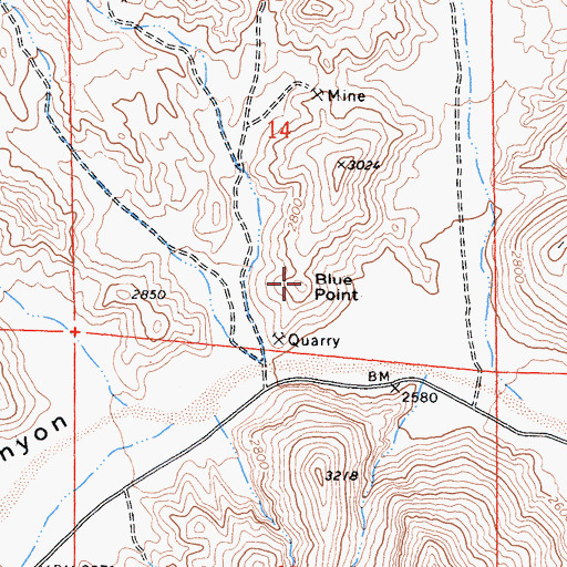 Topographic Map of Blue Point, CA
