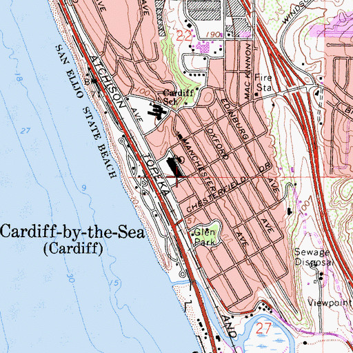 Topographic Map of Cardiff-by-the-Sea, CA