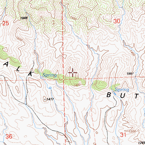 Topographic Map of Chalk Buttes, CA