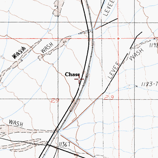 Topographic Map of Chase, CA