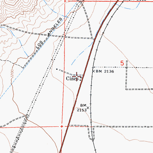 Topographic Map of Cinco, CA