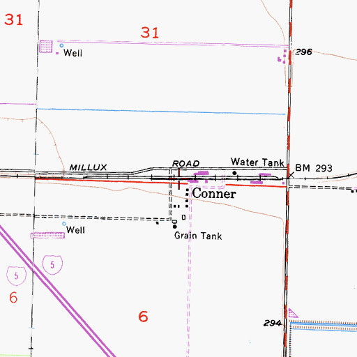 Topographic Map of Conner, CA