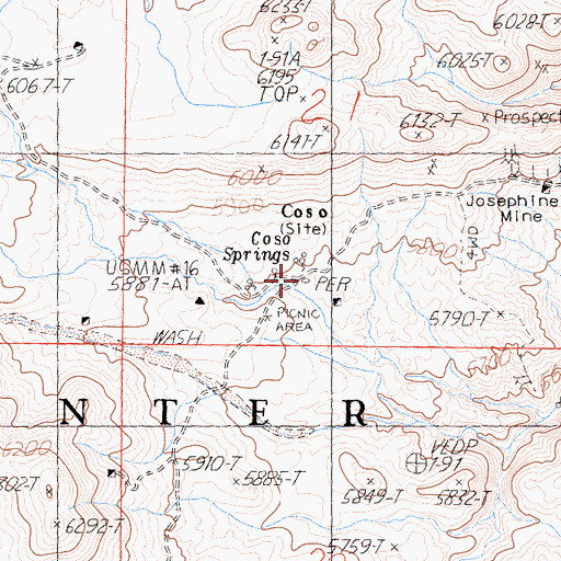 Topographic Map of Coso (historical), CA