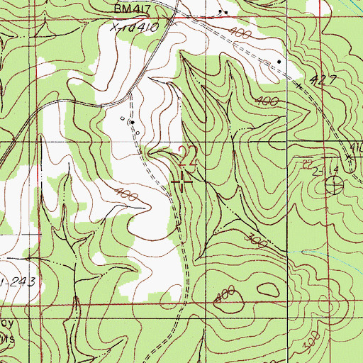 Topographic Map of Billingsley Division, AL